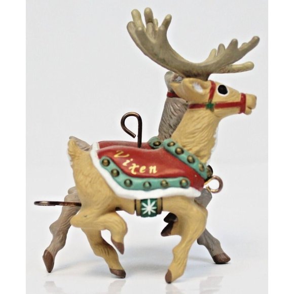 VTG 1992 Hallmark Prancer Vixen Ornament #2 Santa Reindeer Christmas - Picture 5 of 8